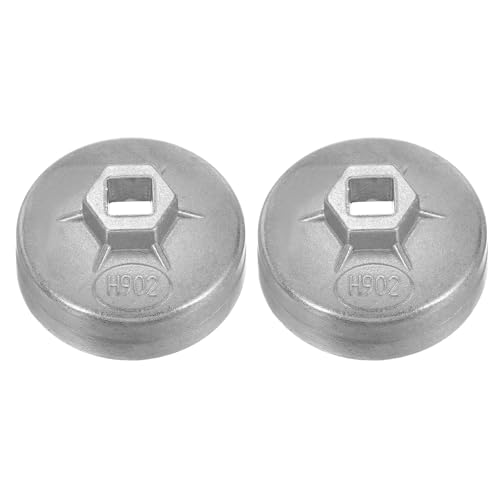 HARFINGTON 2pcs Oil Filter Cap Wrench 14 Flute 74.5 x 38 x 67mm (WxHxID) 1/2" Square Drive Aluminum Cup Type Drive Metric Oil Filter Socket Removal Tool for Engine Conduit Fittings - size: 14 Flute 74.5 x 38 x 67mm