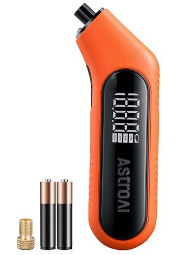 AstroAI Digital Tire Pressure Gauge 3-300PSI Calibrated to ANSI B40.7 Grade 2A (0.5%), Backlight and Flashlight, Presta Valve Adaptor Included, 4 Units, AAA Batteries, Orange - color: Orange, size: 1 Pack
