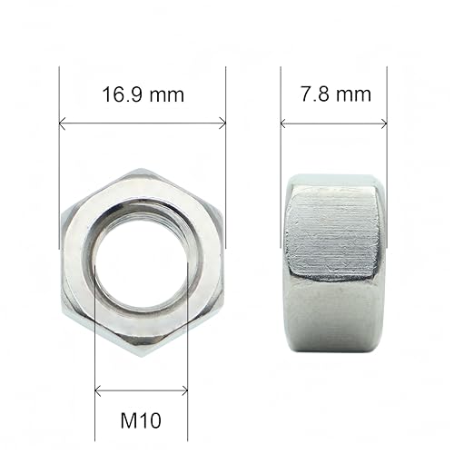 40 Pcs M10-1.5 Hex Nuts, 304 Stainless Steel | Standard Metric Coarse Thread, Hardware Nuts - size: M10 (40Pcs)