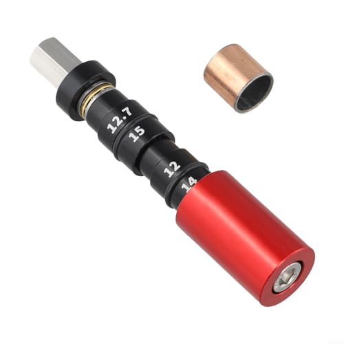 Bike Shock Bushing Tool, Rear Shock Absorber Removal and Install Kit with Spare 14mm Bushing, Aluminum Alloy and Stainless Steel Maintenance Tool for DU(Red) - color: Red