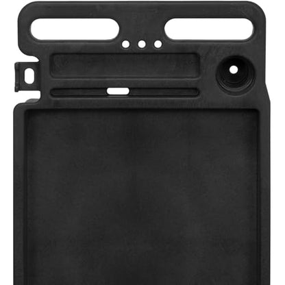 Global Industrial Industrial Service & Utility Cart, Plastic 2 Shelf Tray Black, 38” x 17-1/2”, 5" Rubber Casters - color: Black