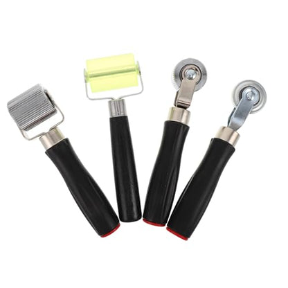 4pcs Soundproofing Mat Roller: Rubber Seam Roller Tool - Noise Reduction Mat Tool - Tire Patch Compaction for Car Audio Wallpaper Application