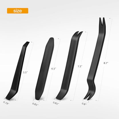 GOOACC Auto Trim Removal Tool Kit No-Scratch Tool Kit for Car Audio Dash Window Molding-4PCS (Black) - color: Black, size: 4PCS Trim Removal Tool