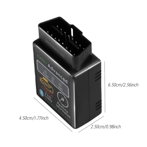 OBD2 Car Diagnostic Scan Tool - Engine Fault Reader, Live Data, iOS & Android Support, Automotive, ≤36V Voltage (Black)