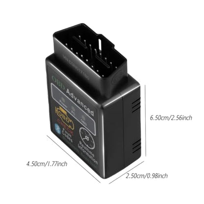 OBD2 Car Diagnostic Scan Tool - Engine Fault Reader, Live Data, iOS & Android Support, Automotive, ≤36V Voltage (Black)