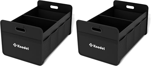 K KNODEL Car Trunk Organizer, Foldable Organizer for Car, Automotive Consoles & Organizers, Storage with Reinforced Handles (Small, Black) (Pack of 2) - color: Black, size: Small (Pack of 2)