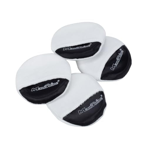 MaxShine Handheld Microfiber Wax Applicator Pad – White + Black, Ultra-Soft Scratch-Free Detailing Pad for Wax, Polish & Protectant, Streak-Free Finish (Pack of 2) - size: Microfiber Coating Applicator (Pack of 2)