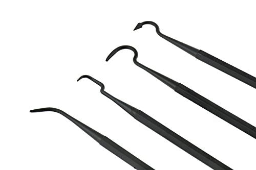SE 7-1/4 Inch Double-Ended Nylon Pick Set for Cleaning & Detailing - Automotive, Crafts, Gun Maintenance - Assorted Tip Shapes - DD-44P