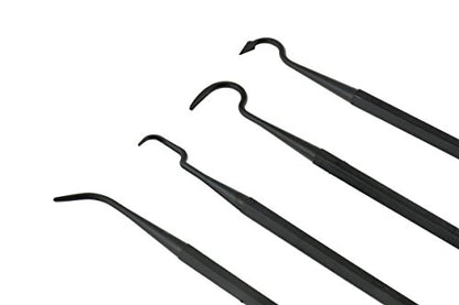 SE 7-1/4 Inch Double-Ended Nylon Pick Set for Cleaning & Detailing - Automotive, Crafts, Gun Maintenance - Assorted Tip Shapes - DD-44P