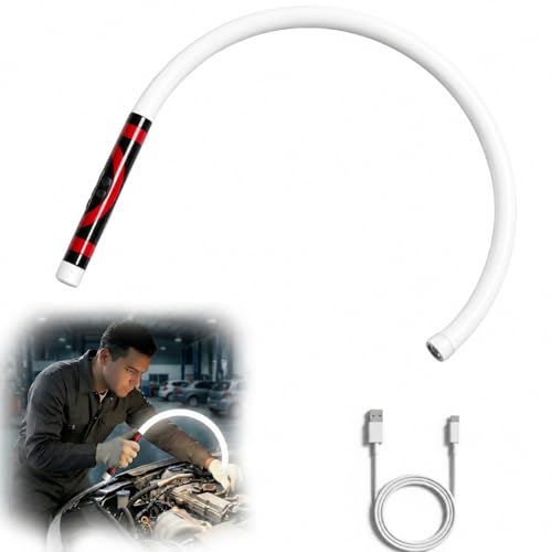 Flexible LED Flashlight Stick,27-Inch Rechargeable Mechanic Flashlight with 3 Brightness Modes & Hands-Free Positioning，Portable Inspection Light for Car Repair, Plumbing& Outdoor Use (Only)