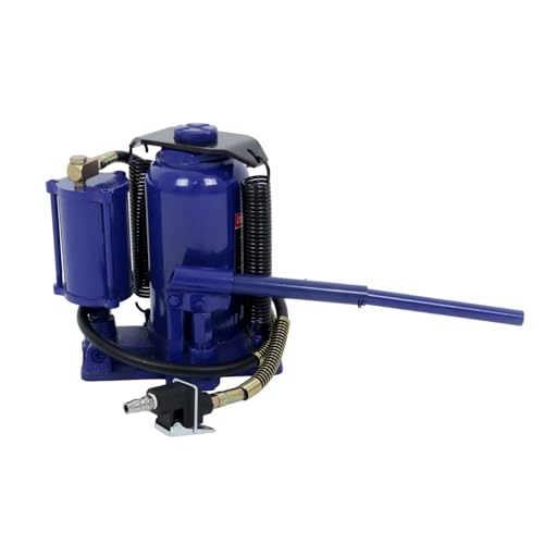 20 Ton Pneumatic Air Hydraulic Bottle Jack with Manual Hand Pump Replacement for Heavy Duty Auto Truck Travel Trailer Blue