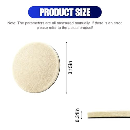 5PCS Car Glass Polishing Pads, 3-Inch Wool Felt Windshield Buffing Pad with Hook & Loop Back for Random Orbital Sander, Window Glass Scratch, Stubborn, Waterspots Removal Repair kit (3IN) - size: 3IN