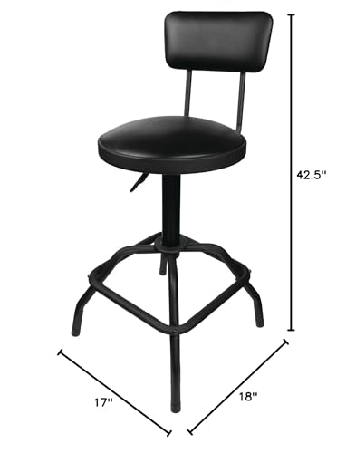 Performance Tool W85016 Pneumatic Stool w/Removable Backrest - style: Pneumatic Stool w/Removable Backrest