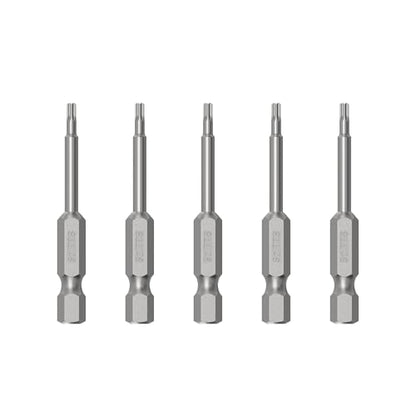 5PCS T8 Magnetic Tamper Proof Torx Screwdriver Bits, 1/4 Inch Hex Shank 2.6 Inch Length S2 Steel Security Drill Torx Head Drill Screw Driver Tools(65mm Long, Star 6 Point) - size: T8