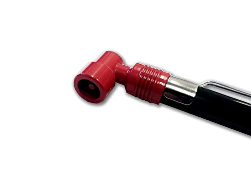Counteract MKPG-D Analog Tire Air Pressure Gauge for Motorcycle and ATV Tires, 5-50psi, Red 90 Degree Head, Black Anodized Body, Durable Metal Construction