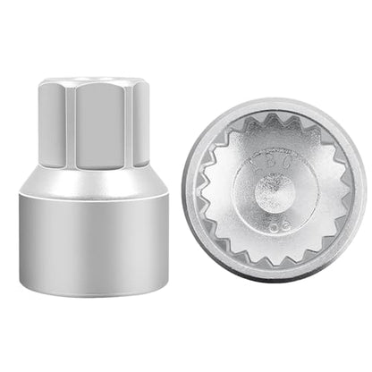 ABC-66 20Pt Outer Ring 2mm Wheel Locking Nut Key for Porsche VW | Wheel Lock Nut Socket Adapter, Anti-Theft Lug Nut Removal Tool, Anti-Theft Screw Remover, Repair Tool, Tyre Fitting, garage - color: ABC-66 Outer ring thickness: 2mm