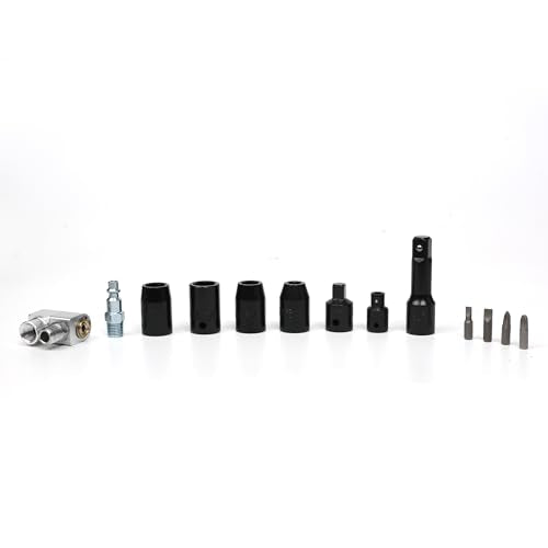 DYNAMIC POWER Professional 1/2" AIR RACHET WRENCH KIT + 4 pcs 1/2" Dr., Impact Socket(11, 12, 13, 14mm),etc - DP320024K