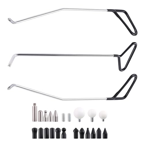 maXpeedingrods Paintless Dent Repair Tools, Dent Removal Rods with Awl Head, Car Auto Body Dent Removal for Hail Dents and Door Ding (3pcs Rod 20 pcs Head) - size: 26 PCS