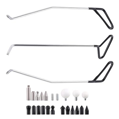 maXpeedingrods Paintless Dent Repair Tools, Dent Removal Rods with Awl Head, Car Auto Body Dent Removal for Hail Dents and Door Ding (3pcs Rod 20 pcs Head) - size: 26 PCS