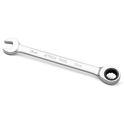 Jetech 13mm Ratchet Wrench, Ratcheting Combination Wrench Metric, Industrial Grade Gear Spanner with 12-Point Design, 72-Tooth Ratchet, Chrome Vanadium Steel for Auto & DIY Repair - size: 13mm