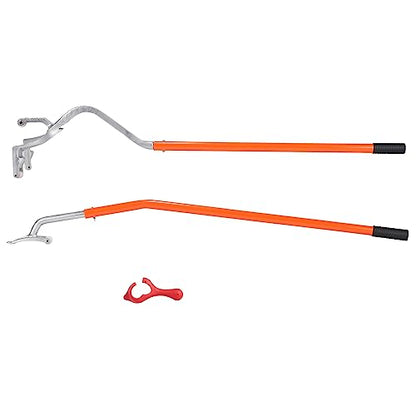 VEVOR Tire Mount Demount Tool 22.5" to 24.5" Tire Changer Steel Bead Breaker Extra Bead Holder Tubeless Truck Manual Tire Changing Tools for Car Repairing(Red) - color: Orange