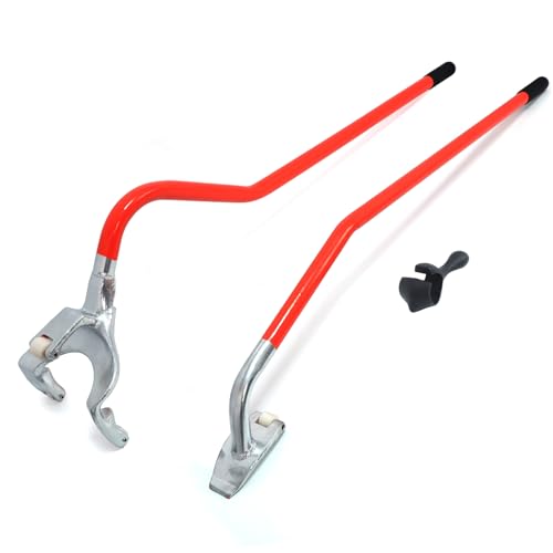 Vehicle Steel Tire Mount Demount Tool 17.5" to 24" Semi Tire Changing Toolwith Extra Bead Keeper, Tubeless Truck Bead Breaker Manual Tire Removal Changing Tools for Car Repairing (Orange)