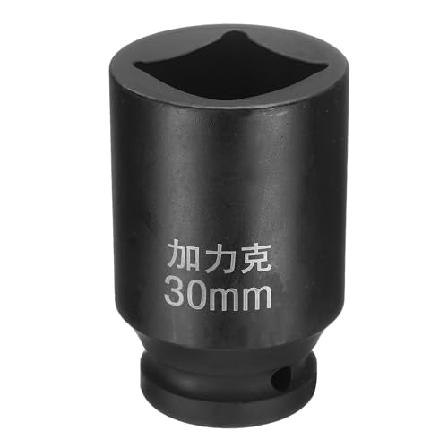 HARFINGTON 4 Point Square Socket 3/4" Drive by 30mm Metric Square Impact Socket 40CR Blackening Standard Wheel Sockets Pneumatic Socket Tool for Auto Repair Mechanical Maintenance Home Use - size: 30mm