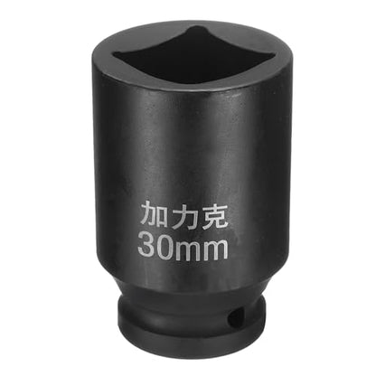 HARFINGTON 4 Point Square Socket 3/4" Drive by 30mm Metric Square Impact Socket 40CR Blackening Standard Wheel Sockets Pneumatic Socket Tool for Auto Repair Mechanical Maintenance Home Use - size: 30mm