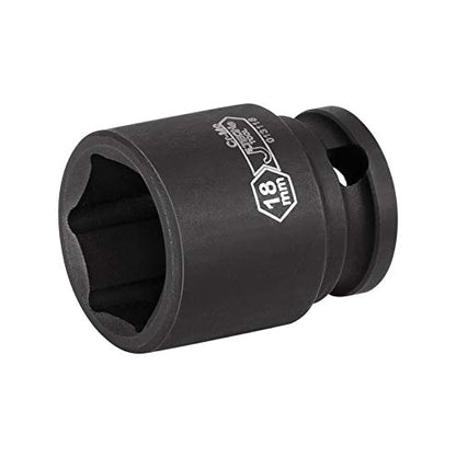 Jetech 3/8 Inch Drive 18mm Standard Impact Socket, Made with Chrome Molybdenum Alloy Steel, Heat Treated, 6-Point Design, Metric - size: 18mm