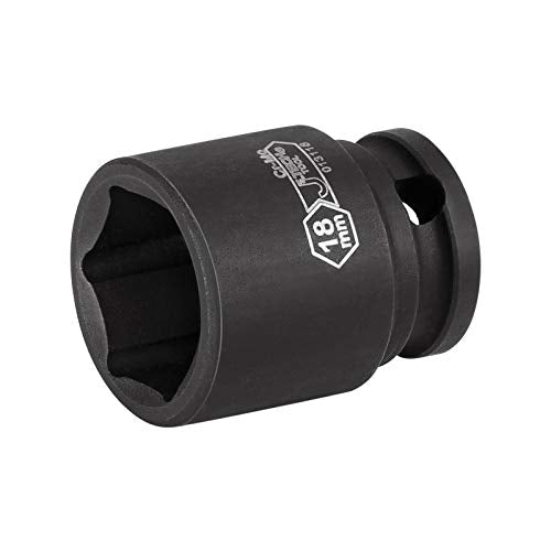 Jetech 3/8 Inch Drive 18mm Standard Impact Socket, Made with Chrome Molybdenum Alloy Steel, Heat Treated, 6-Point Design, Metric - size: 18mm