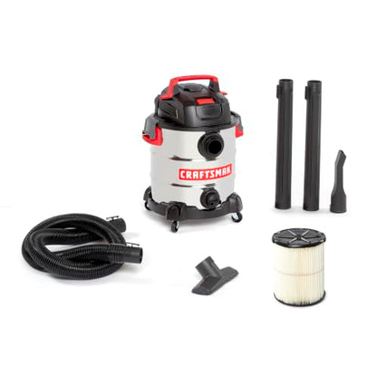 CRAFTSMAN CMXEVBE17155 10 Gallon 6.0 Peak HP Stainless Steel Wet Dry Vac