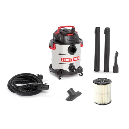 CRAFTSMAN CMXEVBE17155 10 Gallon 6.0 Peak HP Stainless Steel Wet Dry Vac