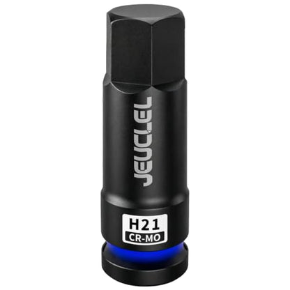 21mm Hex Impact Bit Socket, H21 1/2" Drive Allen Socket, Cr-Mo | 3-Inch, Lengthen Hex Screwdriver Adapter for Electric Ratchet Wrenches Fastening Screws, Socket Wrench, Head Drill - size: 1PC | H21 21MM