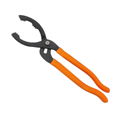 12" Adjustable Oil Filter Pliers, Auto Oil Filter Wrench Removal Tool with Non-Slip Handles, Heavy Duty Oil Change Tool Pliers for Engine Filters Conduit Fittings, Car Accessories (Orange) - color: Orange
