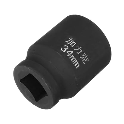 HARFINGTON 4 Point Square Socket 1" Drive by 34mm Metric Square Impact Socket 40CR Blackening Standard Wheel Sockets Pneumatic Socket Tool for Auto Repair Mechanical Maintenance Home Use - size: 34mm