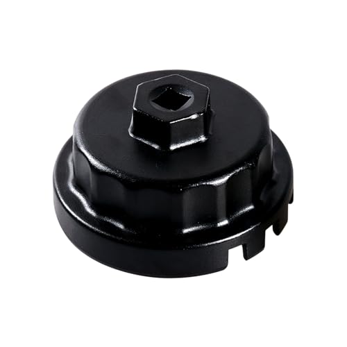 Oil Filter Wrench, 14 Flute Heavy Duty Oil Filter Cap Remover for 2.5-5.7L Engine, Universal Automotive Repair Socket Tool for Most Vehicle Models (Black) - color: Black