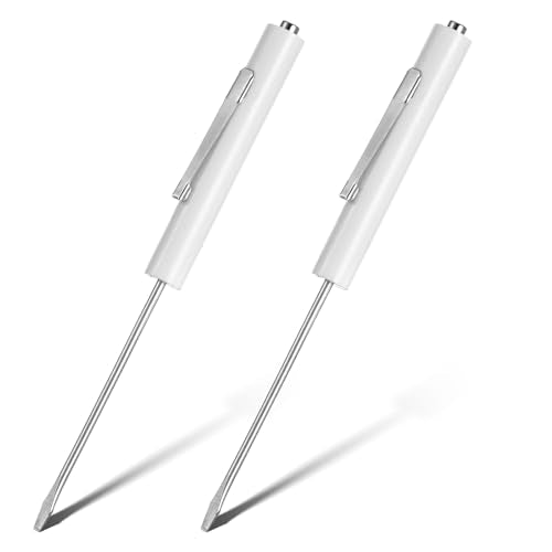 2 PCS Mini Pocket Screwdriver, Portable Small Flathead Screwdriver Tops and Pocket Clips Slotted Small Screw Driver with a Single Blade Head Slotted Screw Driver for Mechanical, Electrician(White)
