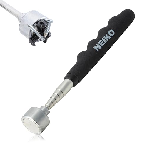 NEIKO 53425A Magnetic Pickup Tool, 25 Lb Telescoping Tool, 30" Long Extendable Magnet Pick Up Tool, Non-Slip Grip Wand, Telescopic, 7" Short Stick, Extra Strong - size: 25 Pound, style: Pick Up Tool
