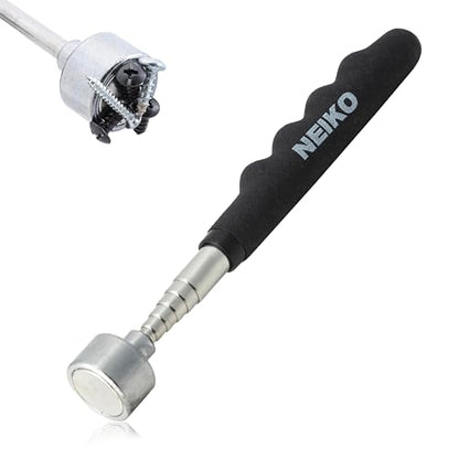 NEIKO 53425A Magnetic Pickup Tool, 25 Lb Telescoping Tool, 30" Long Extendable Magnet Pick Up Tool, Non-Slip Grip Wand, Telescopic, 7" Short Stick, Extra Strong - size: 25 Pound, style: Pick Up Tool