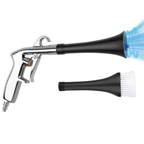 2 Nozzles Air Cleaning Gun, Dry Cleaning Gun Quickly Blasts Dust, Dirt and Grime from Surface, Dryer Air Blow Gun Works with Air Compressor, Car Detailing Tool for Interiors Exteriors Deeply Cleaning