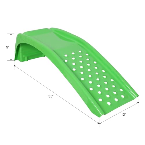 Heavy Duty Car Ramps Set of 2, Steel Auto Ramps 8000 LBS Capacity, Low Profile Car Ramps for Oil Change, Vehicle Service Ramp for Cars SUV & Light Trucks, 9" Lift Height (Green) - color: Green