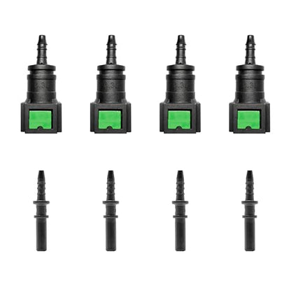 Fuel Line Repair Set, 4 Sets Fuel Line Hose Quick Release Connect Fittings Include Straight Pipe Connector SAE 6.3mm to ID 3mm - color: 4 Sets Fuel Line Quick Connect SAE 6.3mm to ID 3mm