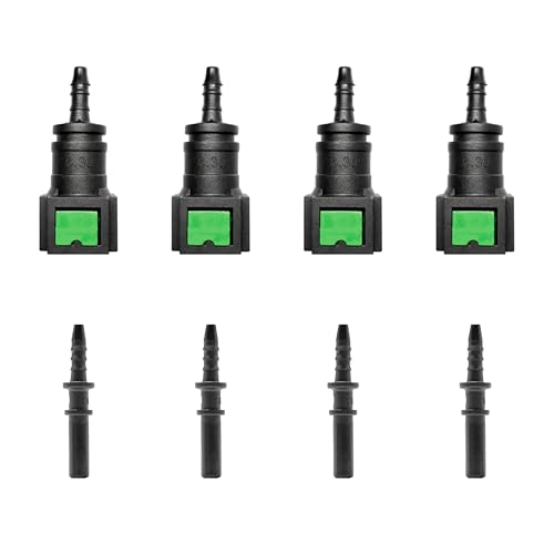Fuel Line Repair Set, 4 Sets Fuel Line Hose Quick Release Connect Fittings Include Straight Pipe Connector SAE 6.3mm to ID 3mm - color: 4 Sets Fuel Line Quick Connect SAE 6.3mm to ID 3mm