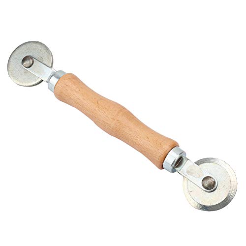 FTVOGUE Wooden Handle Tire Repair Tool, Aluminum Alloy Roller Bearing for Tire Patching, Lightweight and Portable for Car and Bike Repair