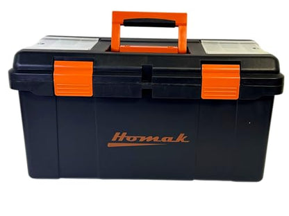 Homak Plastic Tool Box with Tray and Dividers, Black, 22 Inches | With Tray, With Dividers - size: 22-Inch