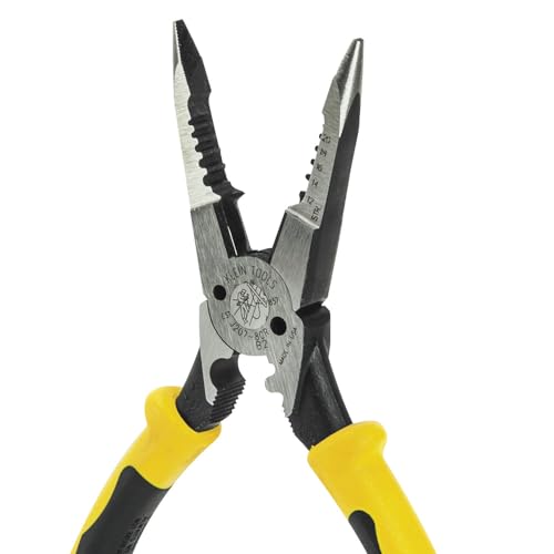 Klein Tools J207-8CR Needle Nose Pliers, Made in USA, All-Purpose Linesman Pliers for Crimping, Looping, Cutting, Stripping, Crimping, Shearing - style: Crimper