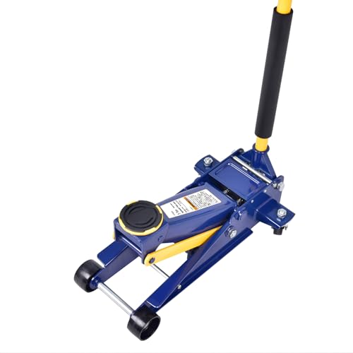 Aain® Heavy duty 3 Ton Floor Jack, Steel Hydraulic Service Jack Quick Rise With Double Pump Quick Lift, Blue HT3300 - color: Blue, style: 3 ton