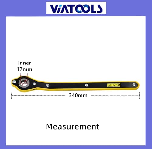 Car Jack Hexagon Ratchet Wrench (17mm) Scissor Jack Handle with Positive and Reversal Knob for Travel/Truck/SUV/Vans (Hexagon)