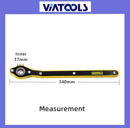 Car Jack Hexagon Ratchet Wrench (17mm) Scissor Jack Handle with Positive and Reversal Knob for Travel/Truck/SUV/Vans (Hexagon)