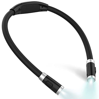 LEDGLE Neck Rechargeable Knitting Light with 3 Adjustable Brightness, Flexible Soft Silicone Arms - Hands Free Braiding Light for Reading, Crochet, Camping Repairing - style: Old Design- Black